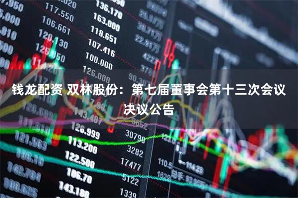 钱龙配资 双林股份：第七届董事会第十三次会议决议公告