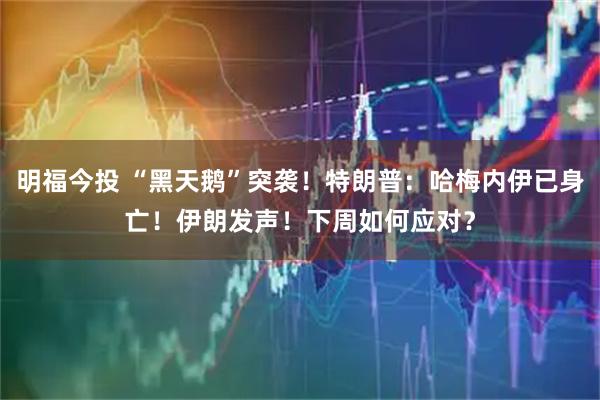 明福今投 “黑天鹅”突袭！特朗普：哈梅内伊已身亡！伊朗发声！下周如何应对？